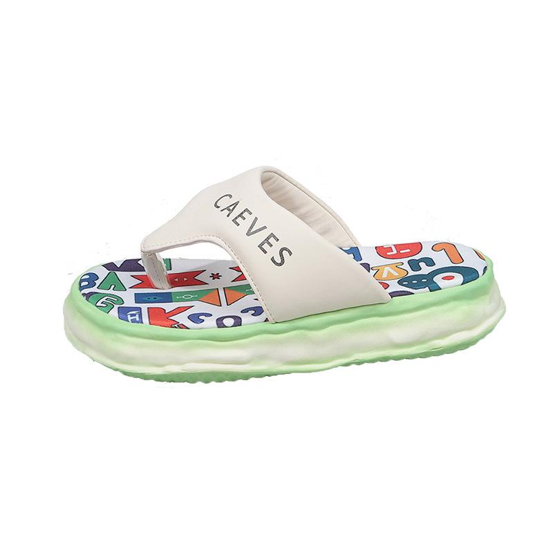 Cool-Slipper mit dicker Sohle für Damen Sommer 2025 neu Internet-Berühmtheiten super angesagt Nische Graffiti Strandsandalen Tritt-auf-Scheiße-Gefühl