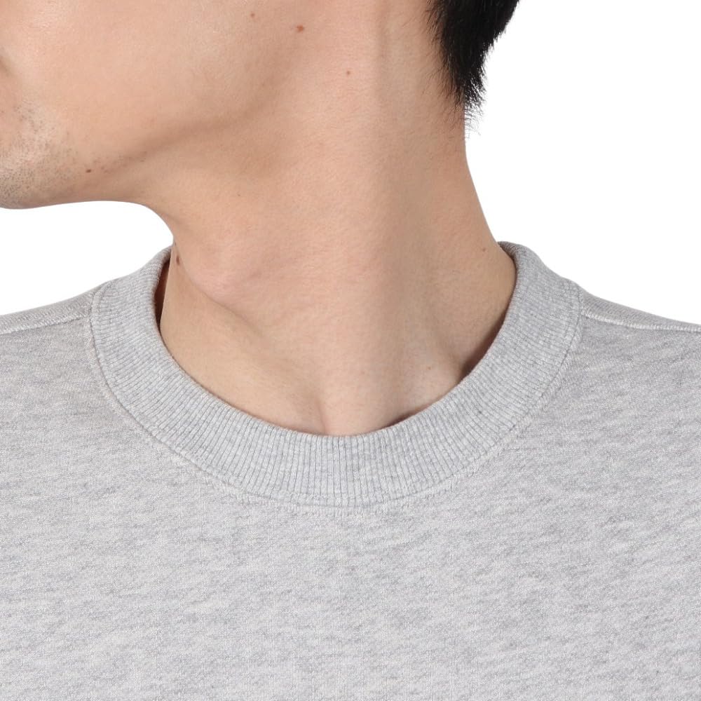 Champion Basic Short Sleeve Crew Neck Sweatshirt with Fleece Lining and Oxford Size XL Men's One-Point Logo, Gray, (C3-Z020)