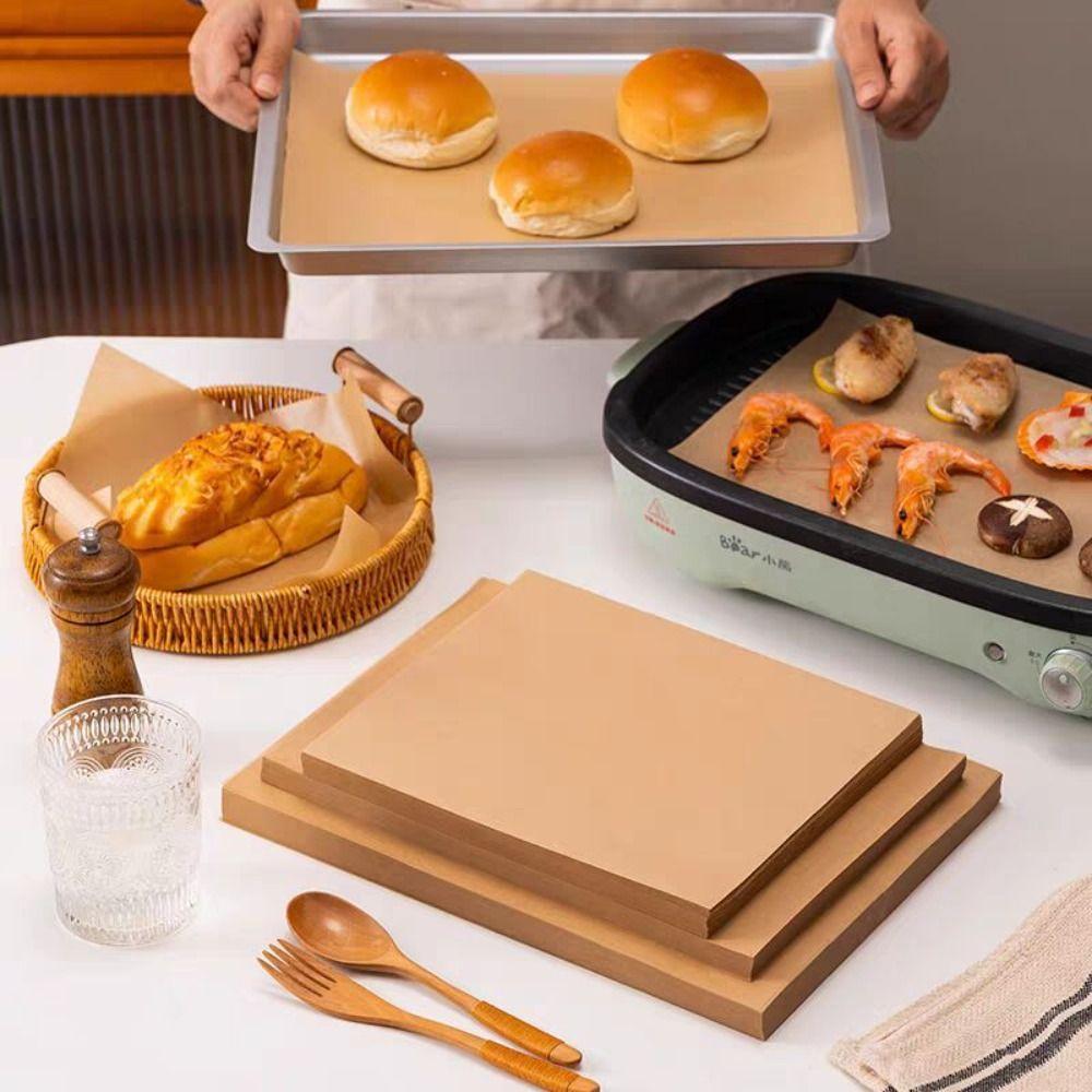 50/100PCS Food Grade Baking Paper Waterproof Baking Sheets New Parchment Paper Sheets  Air Fryer