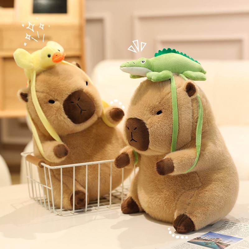 Simulation Capybara Plush Toy Doll Cute Cartoon Plush Toy Soft-Haired Capibala Plush Doll Girlfriend Children'S Birthday Gift