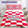 3-teiliges Bettbezug-Set (1 * Bettbezug + 2 * Kissenbezug, ohne Kern), RB Leipzig Aufdruck Weiches Ganzjahres-Bettwäscheset, Heimschlafzimmer-Dekoration Geschenk