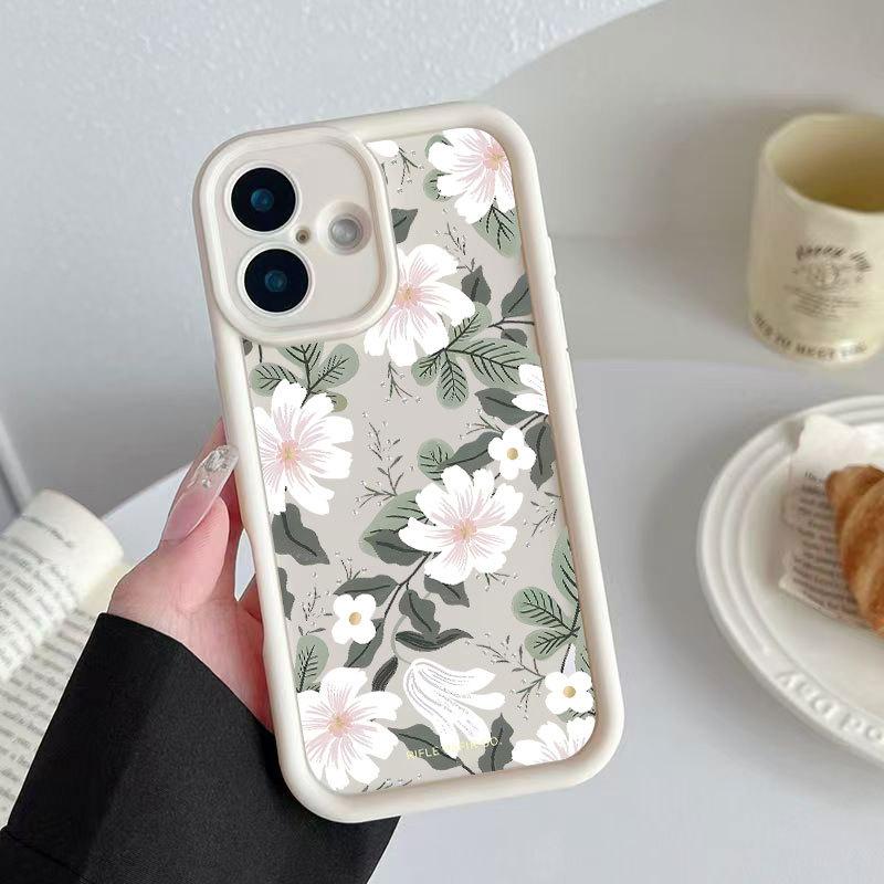 Elegant Orchid Print Girlish Anti Drop Shockproof Soft Phone Case For Multiple Iphone Models