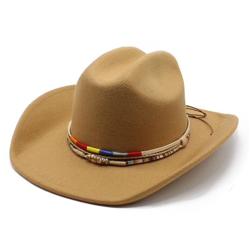 Cowboy Jazz Hat Children'S Tibetan Western Cowboy Hat Woolen British Ethnic Hat Sun Hat Top Hat