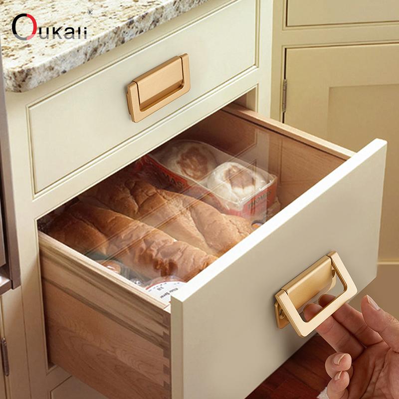 Modern Gold Finish Drawer Cabinet Handle Kitchen & Bedroom Dresser Door Pulls Office Use