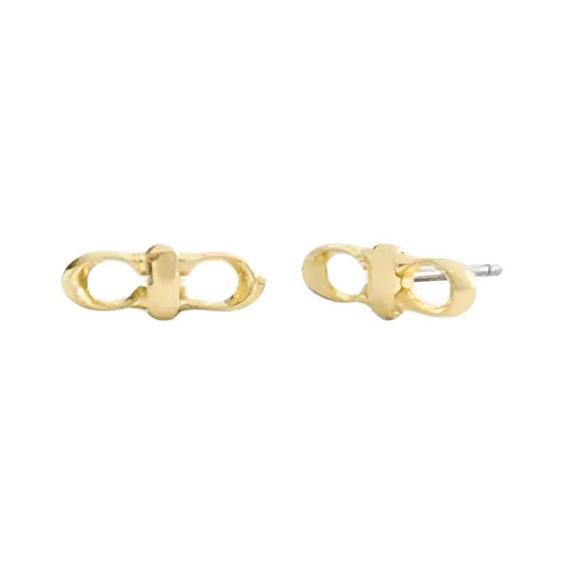 COACH Personalized design brass plated earrings women s gold