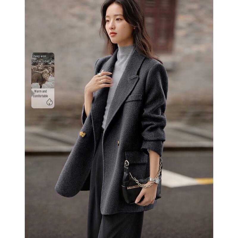 Women's Peak Lapel Double-faced Wool Coat