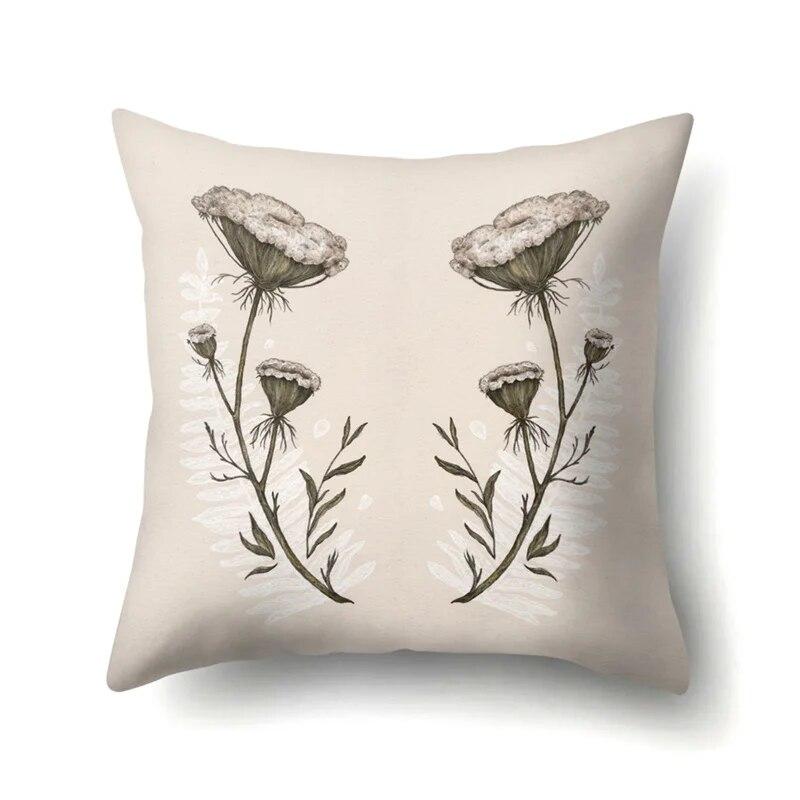 Modern Living Room Sofa Pillow Cover Home Decoration Natural Plant Flower Leaf Print Cushion