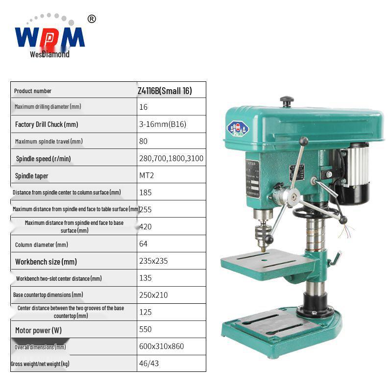 Xiling Z516 Industrial Drill Mill Table (16-25MM) for Household & Bead Drilling