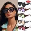 Car Sunglasses 5set Vintage Double Bridges Rectangle Sun Glasses Women Large Frame Candy Color Glasses Outdoor Shades Eyeglasses