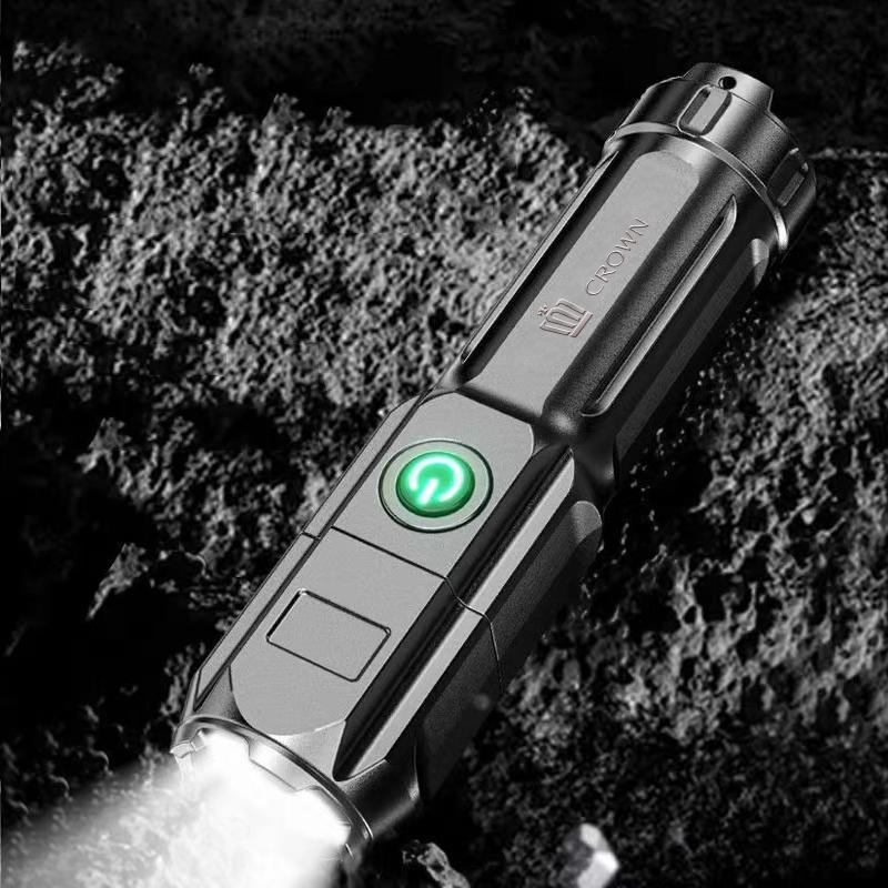 keychain Flashlight Strong Light Rechargeable Household Outdoor Portable Led Night Flashlight for Toyota Crown Accessories