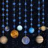 1 Set Universe Eight Planets Garlands Night Starry Sky Theme Banner Wall Hanging Decor Gift Boys DIY Hanging Flag Home Supplies