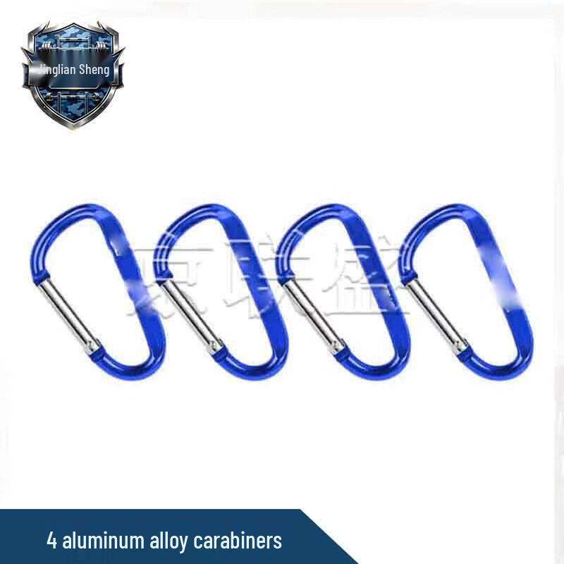 Jingliansheng 4-Pack D-Shape Aluminum Carabiner Clips