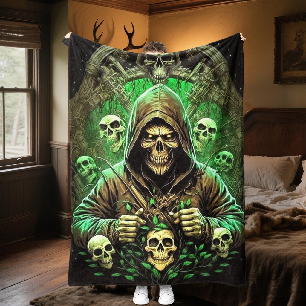 Skull Scissors Soft Comfortable All Seasons Sofa Office Naps Outdoor Travel Perfect Great Gift