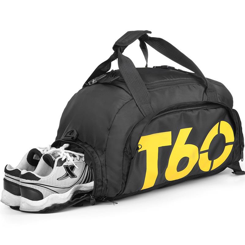 T60 Sports Travel Bag - Double Shoulder, Dry/Wet Separation, Gym & Yoga Bag for Men and Women.
