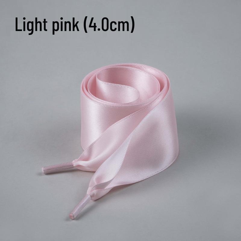 Silk Ballet Style Wide Flat Shoelaces with Bow, Suitable for Wide Holes In White or Black