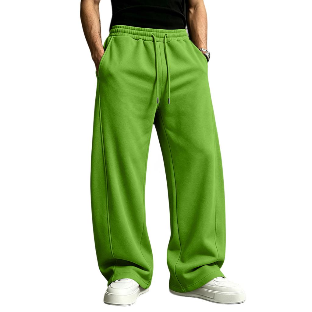 Men's Casual Straight Leg Joggers with Elastic Waistband and Drawstring for Everyday Wear
