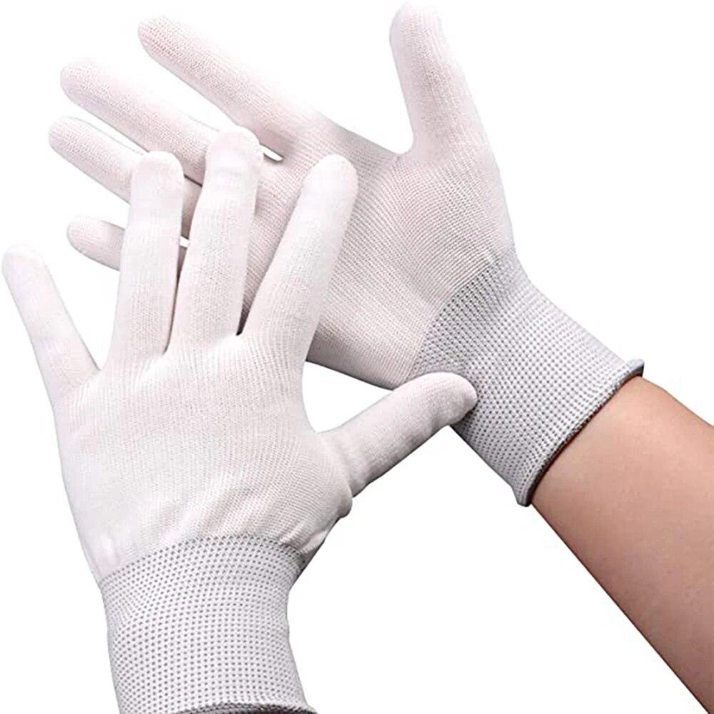 EHDIS 5 Pairs Anti-static Nylon Work Gloves For Wrapping Car Film Carbon Fiber Window Tint Hand Protector Vinyl Applicator Tools