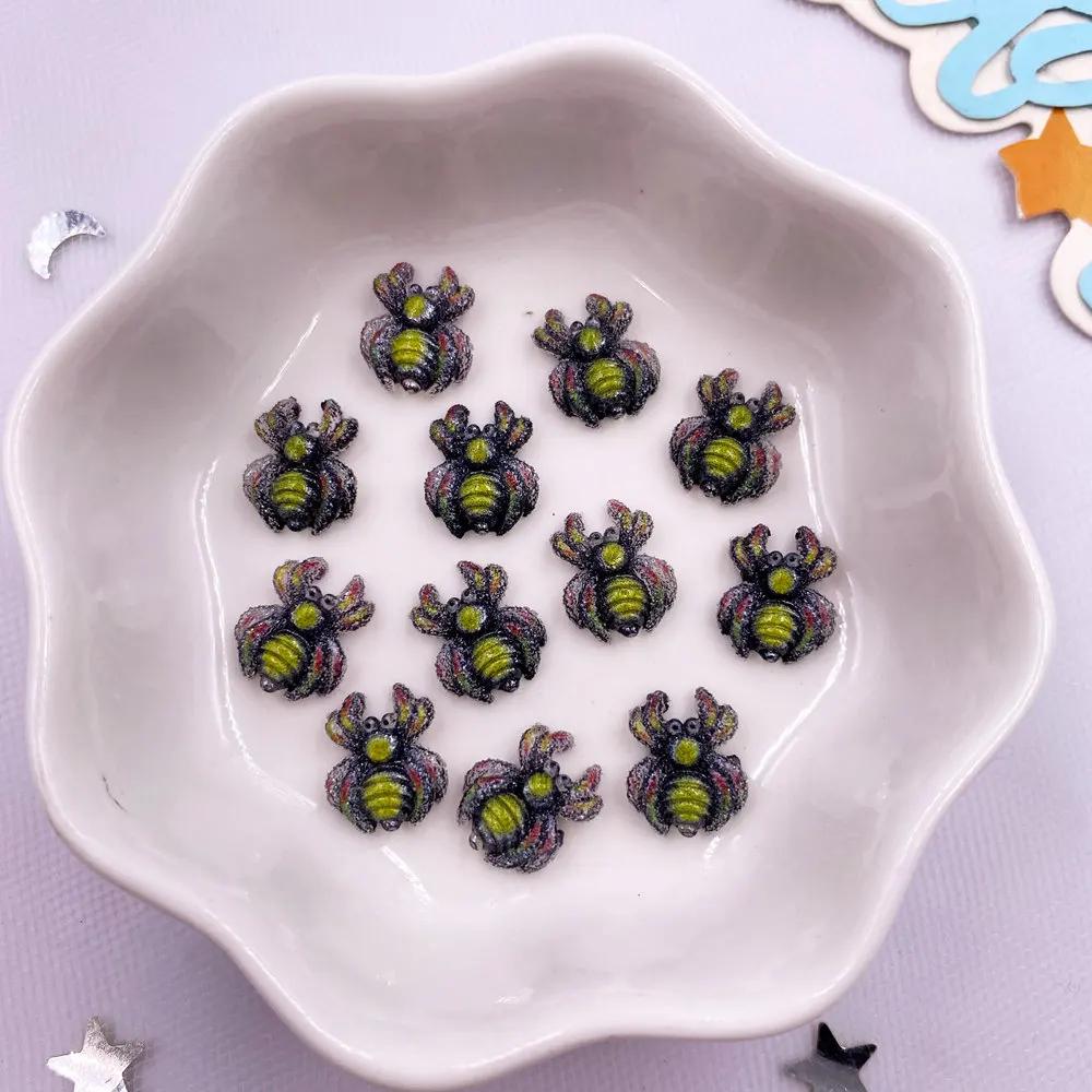 30 szt. Brokatowa żywica Kolorowe Kreskówkowe Pająki Nail Art Mini Figurki Flatback DIY Cyrkonie Scrapbook Biżuteria Akcesoria