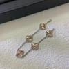 Exquisites Vierblättriges Kleeblatt Armband für Damen Fünf-Blüten Armband Zweiseitiges Natürliches Weißes Perlmutt und Karneol Armband