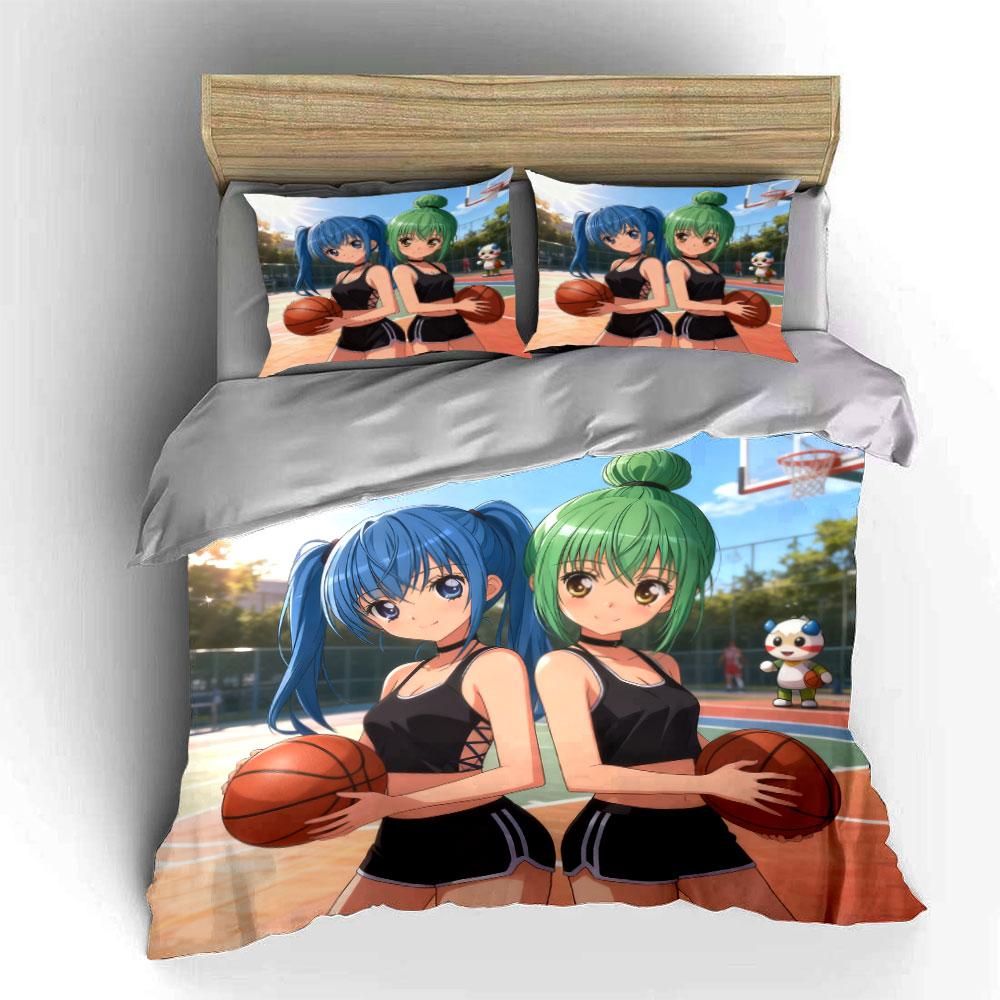 Basketball Sportswear Set Outdoors Soft Comfortable Duvet Cover Bedding Set Included 1*Duvet Cover & 2*Pillowcases, Gift