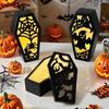Easy Demoulding Silicone Mold Halloween Coffins Lampshade Mold, DIY Hollow Ghost Spider Bat Casting Molds Crafts Gypsum Cement Epoxy Resin