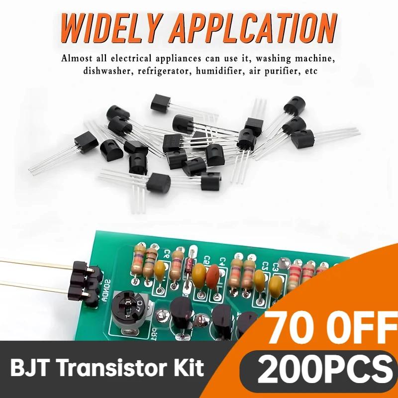 200PCs BJT transistor kit bipolar power transistors A1015 bc327 bc337 c1815 s8050 s8850 2N2222 2N2907 2N3904 2N3906 pnp NPN