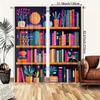 Set Of 2 Jit Colorful Bookshelf Pattern Curtains Design Polyester Curtain Home Decor Window Living Room Darkening With Rod Pocket