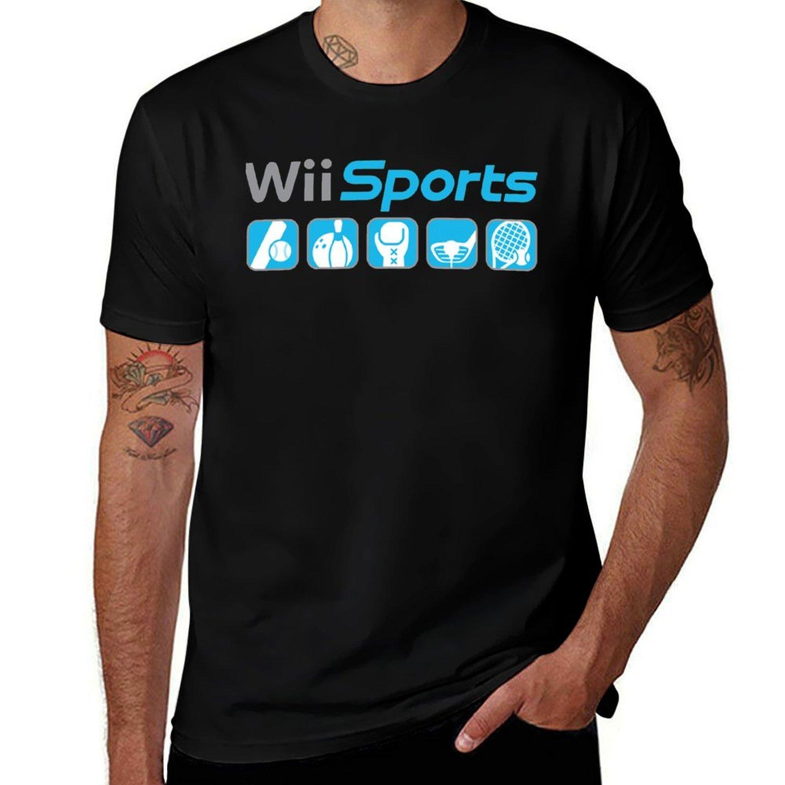Wii Sports T-Shirt Baumwoll-T-Shirt Mann T-Shirts für Mann Grafik Vintage T-Shirt 2XL