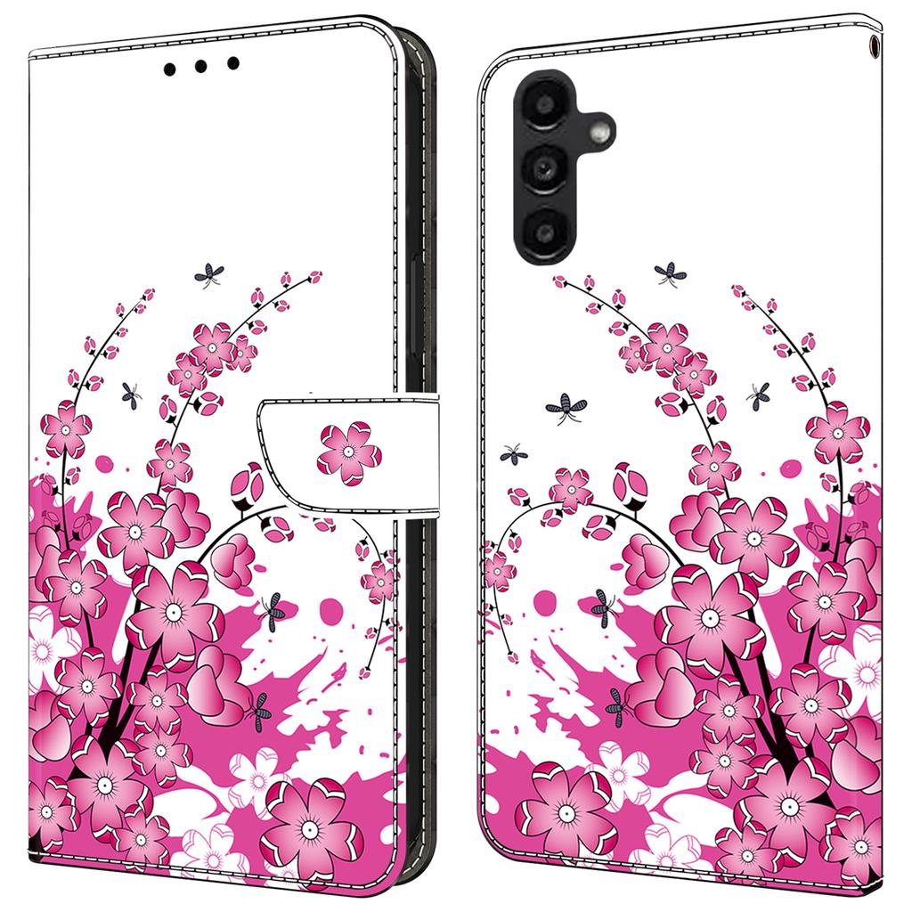 For Samsung Galaxy A24 4G (162.1 x 77.6 x 8.3mm) Case Pattern Print Leather Wallet Phone Cover