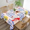 Rechteckige Tischdecke im Meeresdesign, rechteckige Tischdecke aus Polyester - perfekte Dekoration für Ferienhäuser.