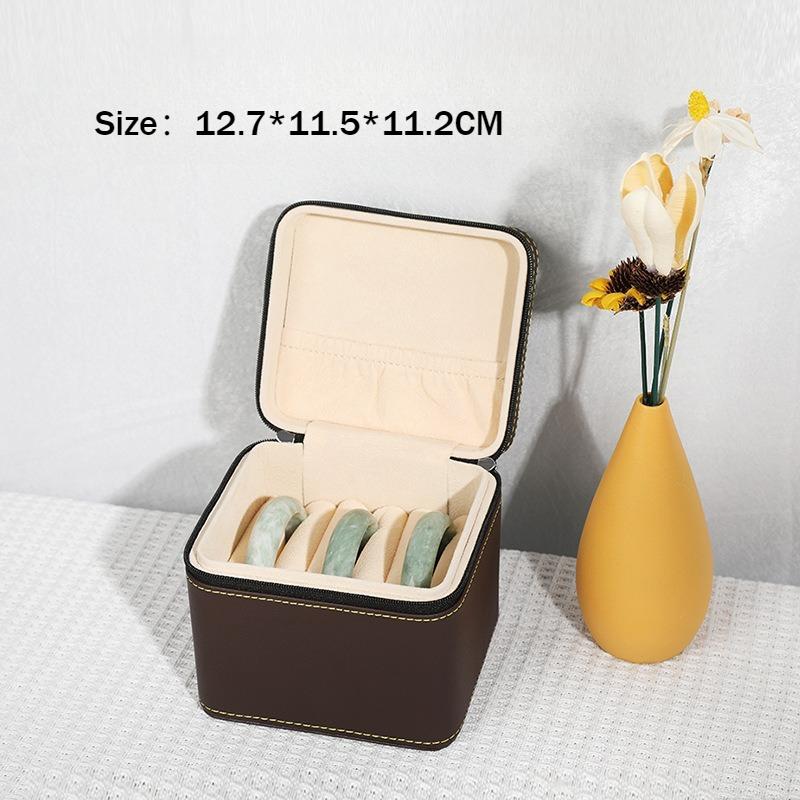Boîte à Bijoux en Cuir Boîte à Bijoux de Poche Rangement Bracelet Étuis de Protection Boîtes de Rangement Bagues Organiseur de Boîte à Bijoux à Compartiments Divisés