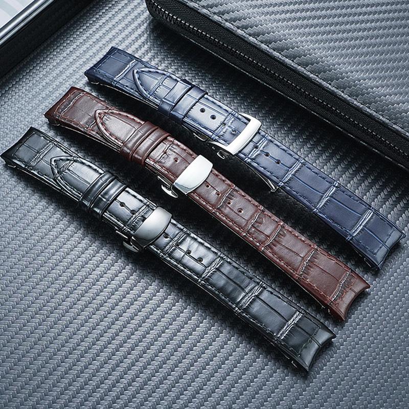 Gebogenes Rindsleder-Uhrenarmband für SEIKO Premier Serie SNP093 096 114 126 127 gebogenes Leder-Uhrenarmband 21mm Armband Armband