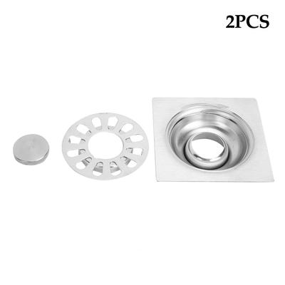 2Pcs Stainless Steel Dual Use Square Shape Floor Drain Bathroom Washing Machine Accessories