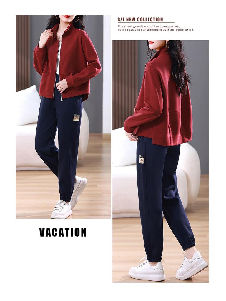 2025 Women's Autumn Casual Sportswear: Stylish Loose Sweatshirt & Cardigan Two-Piece Set