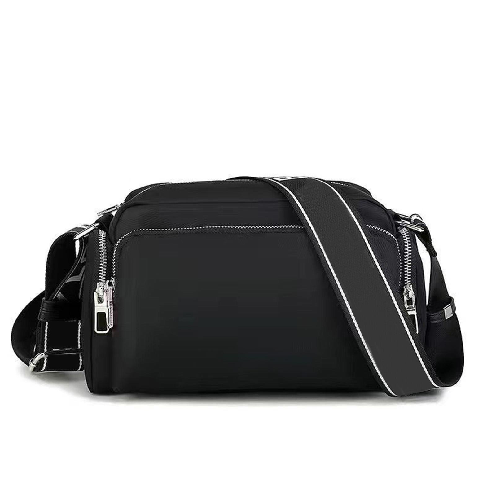 Нейлоновая модная сумка-мессенджер женская повседневная с принтом букв регулируемым ремешком на плечо для вечеринки черная свободный размер 2330₽