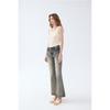 RI3 Women's Mid-Rise Slim-Fit Flare Jeans, Skin-Friendly Cotton, Retro Faded Blue
