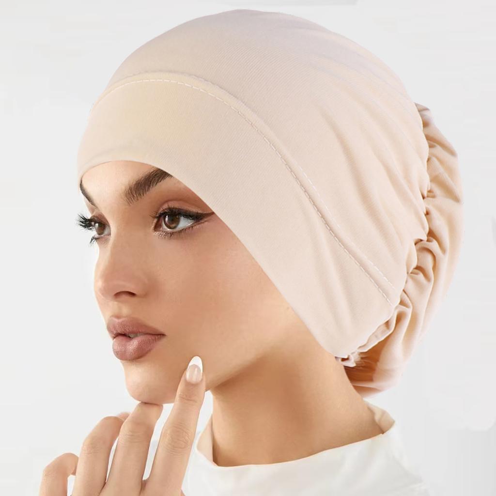 Modă Musulmană Femei Hijaburi Moale Elastic Culoare Solidă Turban Pălărie Cancer Chimioterapie Căciuli Căciuli Articole de Acoperit Cap Bandană Accesorii de Păr