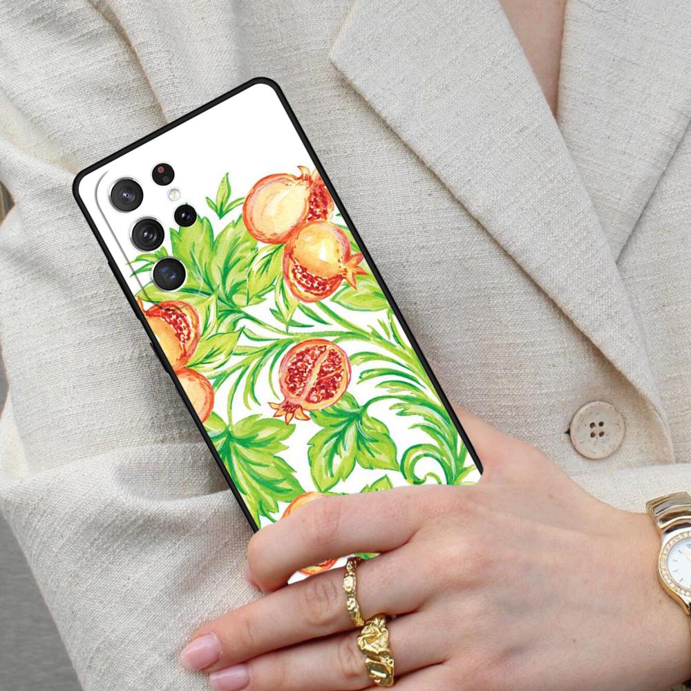 Tropical Pomegranate Pattern Cell Phone Case for Samsung Galaxy S26 Ultra S25 S24 S23 S22 S21 S20 Note10 Cover