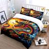 Fiery Dragon's Radiant Dance. Bedding Sets Duvet Covers Pillowcases(1* Duvet Cover 2* Pillowcases Without Duvet Insert)