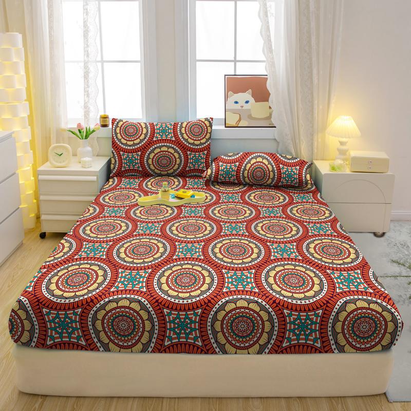 

Комплект из 3-х частей, простой современный матовый простынь на резинке с рисунком «Богемия», комплект покрывала для спальни с принтом, постельное белье 90x200cm