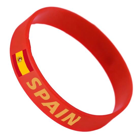 Soccer Silicone Bracelet, National Flags Adjustable Wristbands with Snap Buckle for Sports Events, Soccer Party Supplies