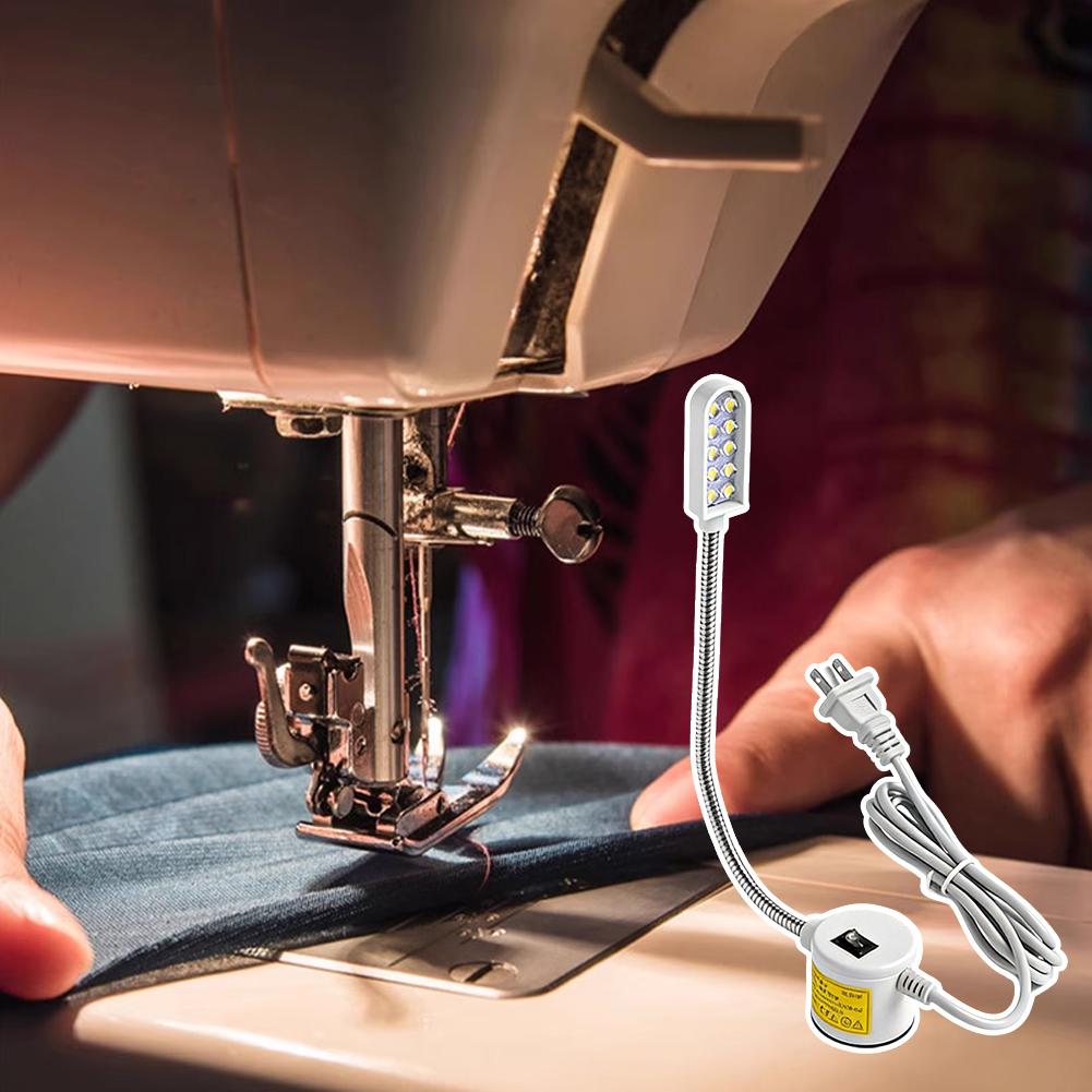Sewing Machine Light Dimmable LED Work Lamp With 360° Accessories Light Anti-Scratch Base Gooseneck Crafts Bright Eye-Prote T8R0