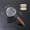 Stainless Steel Fine Mesh Colander With Heat Resistant Wooden Handle For Rinsing Vegetables Straining Pasta Kitchen Use