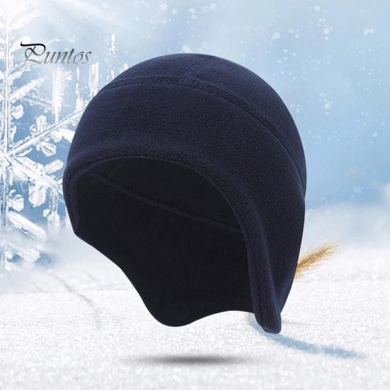 Cozy Ear-flap Beanie Unisex Winter Cap Helmet Inner Lining Ear Protection Elastic Dome Lightweight Ear-covering Anti-slip Outdoor Camping Skiing
