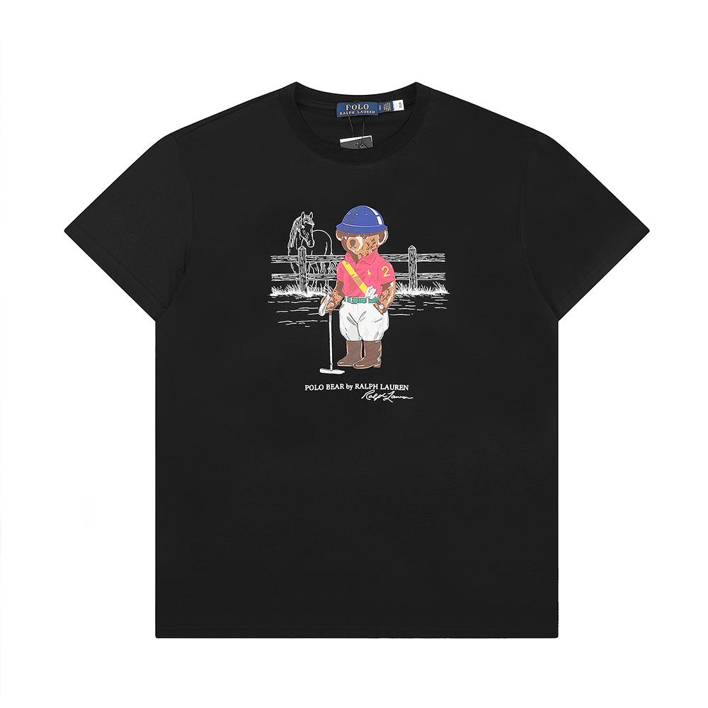 T-shirt Ralph Lauren Estiva da Uomo e Donna 100% Cotone con Orso Polo e Stampa Orso Jockey & Firma