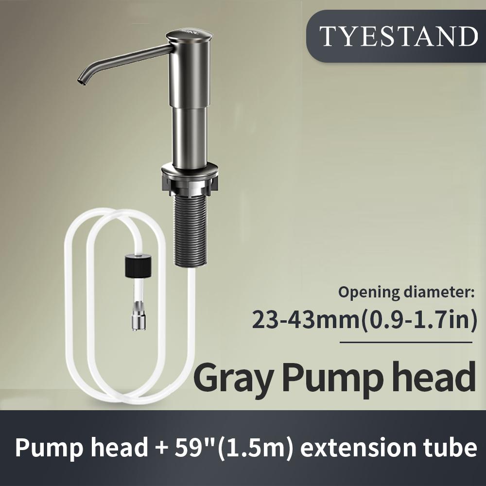 

Большой размер(Серый) Дозатор мыла для кухонной мойки, ABS-насос, встроенный дозатор мыла для кухонной мойки с 1,5 м (59 дюймов) Удлинительная трубка