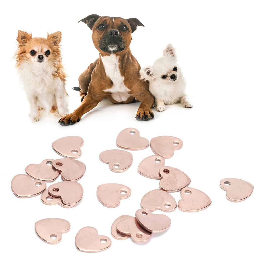 20pcs DIY HeartShaped Pendant Stainless Steel Pendant with Hole Jewelry Making Accessory(Rose Gold 9 x 10mm)