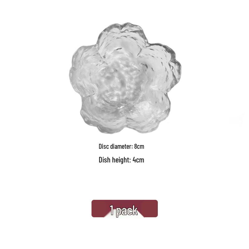 Yude Japanese Hammered Cherry Blossom Glass Sauce Dish Set