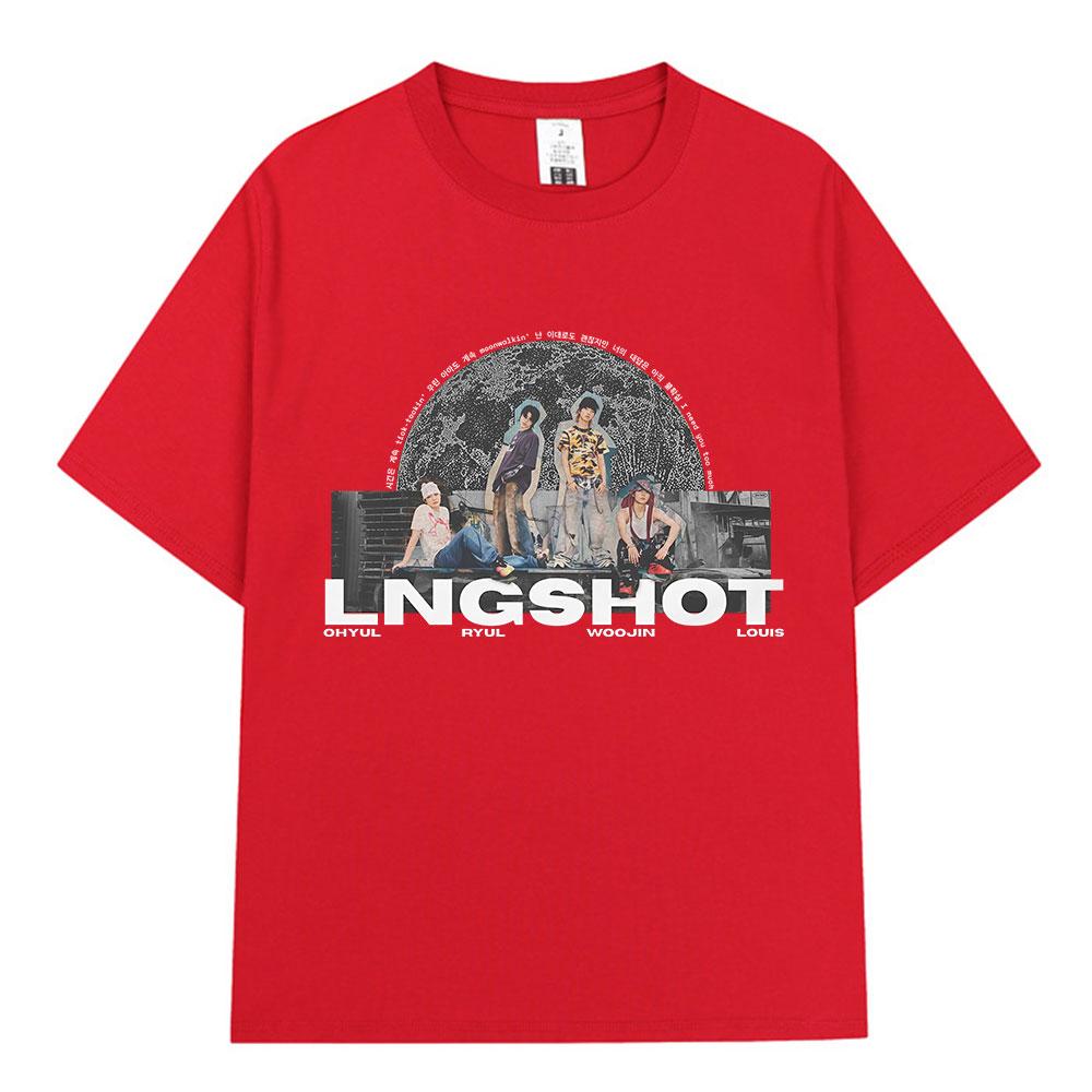 Korean Kpop Lngshot OHYUL RYUL WOOJIN LOUIS Tshirt Unisex Women Clothing Fashion Hip Hop Short Sleeve Cotton Casual Tops Fan Gifts