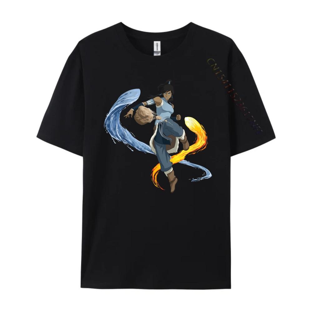 Die Legende von Korra Bändigen Wasser Feuer und Erde Christliches T-Shirt Herren Übergroßes T-Shirt Vegan